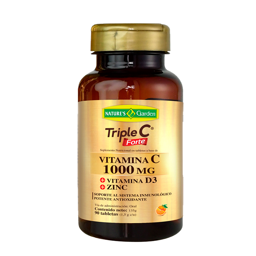 TRIPLE C FORTE VITAMINA C 1000MG TABLETAS X90 NATURES GARDEN