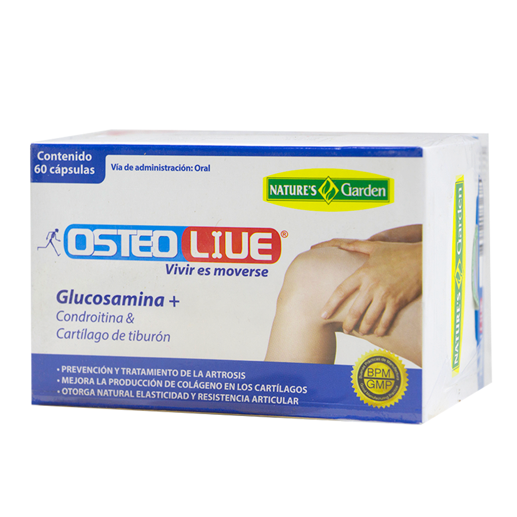 OSTEOLIVE GLUCOSAMINA + CONDROITINA CAPSULAS X60 NATURES GARDEN