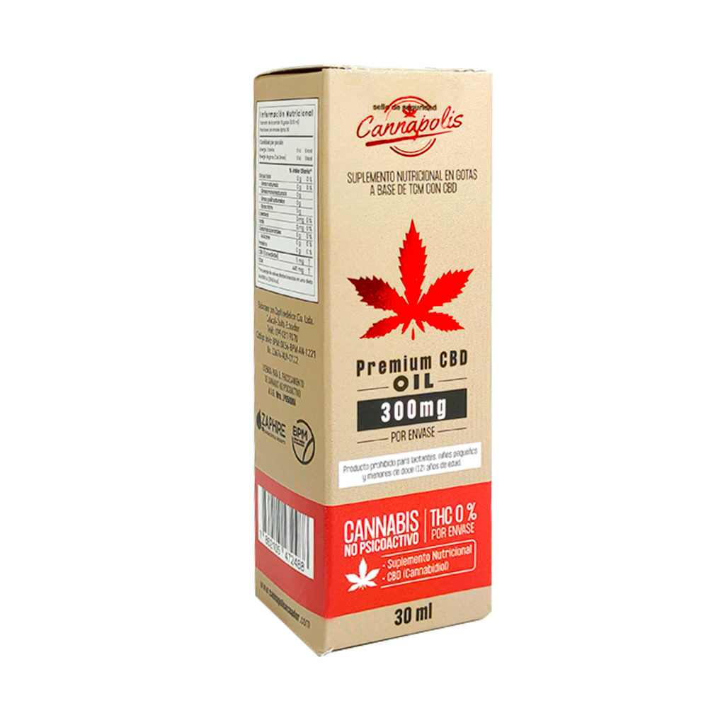 PREMIUM CBD OIL 300MG GOTERO 30ML CANNAPOLIS