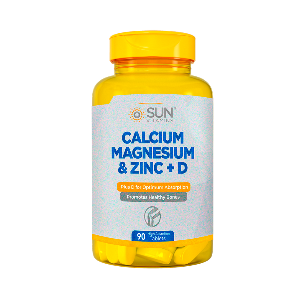 CALCIUM MAGNESIUM & ZINC + D TABLETAS X90 SUN VITAMINS