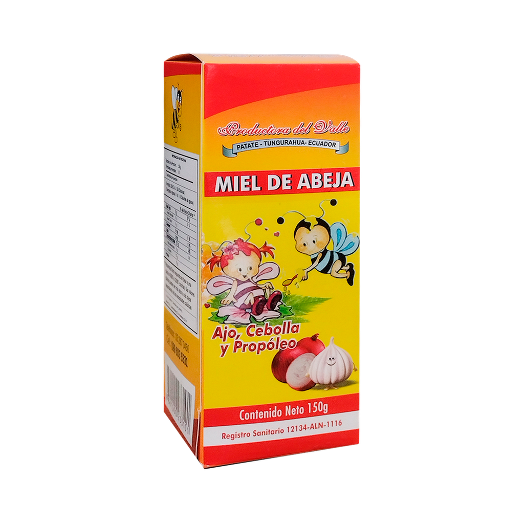MIEL DE ABEJA AJO CEBOLLA Y PROPOLEO 125 G PRODUCTORA DEL VALLE