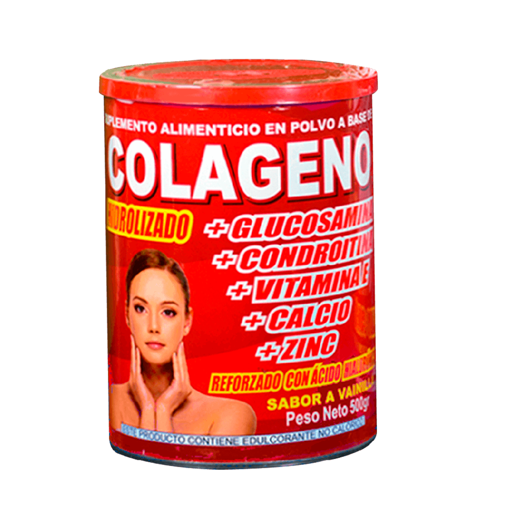 COLAGENO HIDROLIZADO ROJO+GLUCOSAMINA+VITAMINA C+CALCIO+ ZINC 500GR NATU GREEN HOUSE
