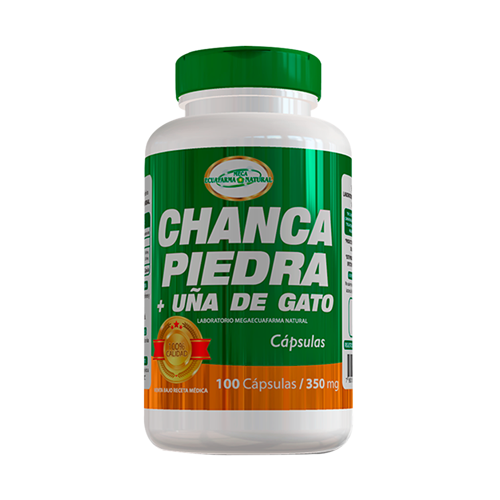 CHANCAPIEDRA + UÑA DE GATO 350MG CAPSULAS X100 MEGA ECUAFARMA