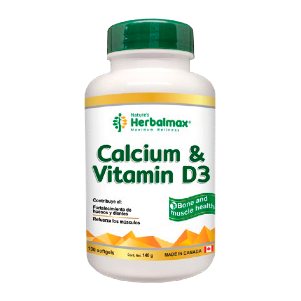 CALCIUM & VITAMIN D3 SOFTGELS X100 NATURES HERBALMAX
