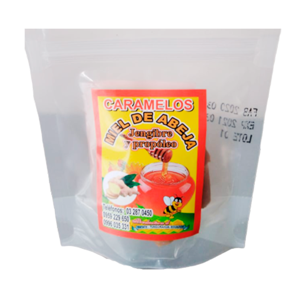 MIEL DE ABEJA CARAMELOS JENGIBRE Y PROPOLEO PRODUCTORA DEL VALLE