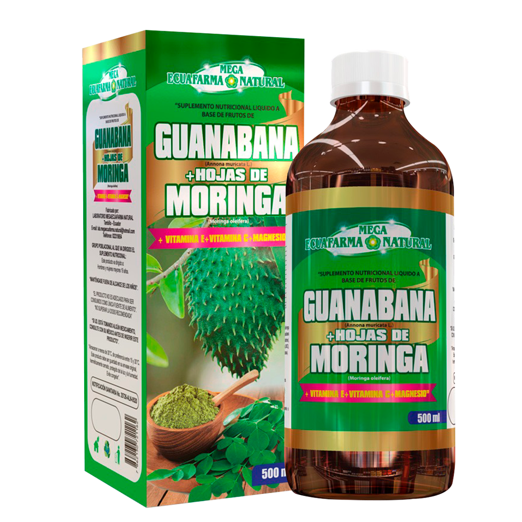 GUANABANA + HOJAS DE MORINGA SOLUCION 500ML MEGA ECUAFARMA