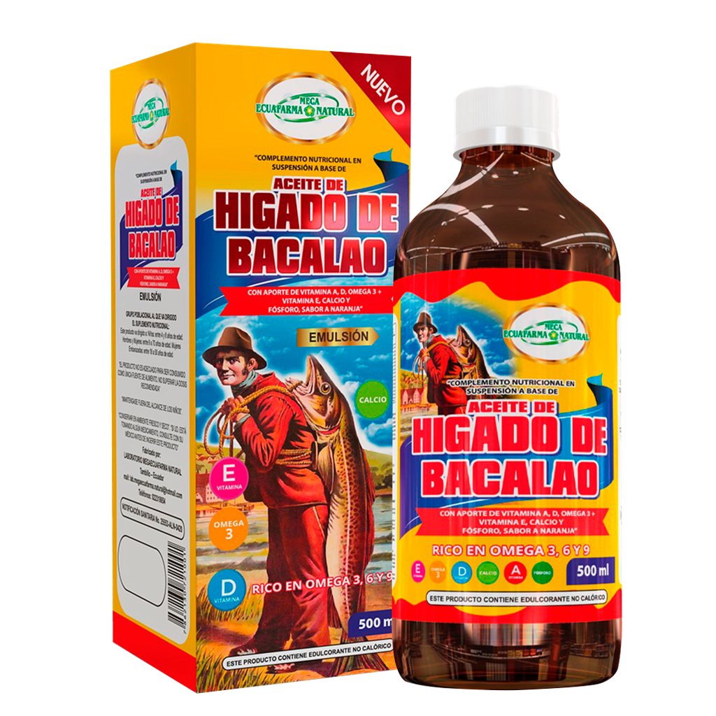 HIGADO DE BACALAO EMULSION 500ML MEGA ECUAFARMA