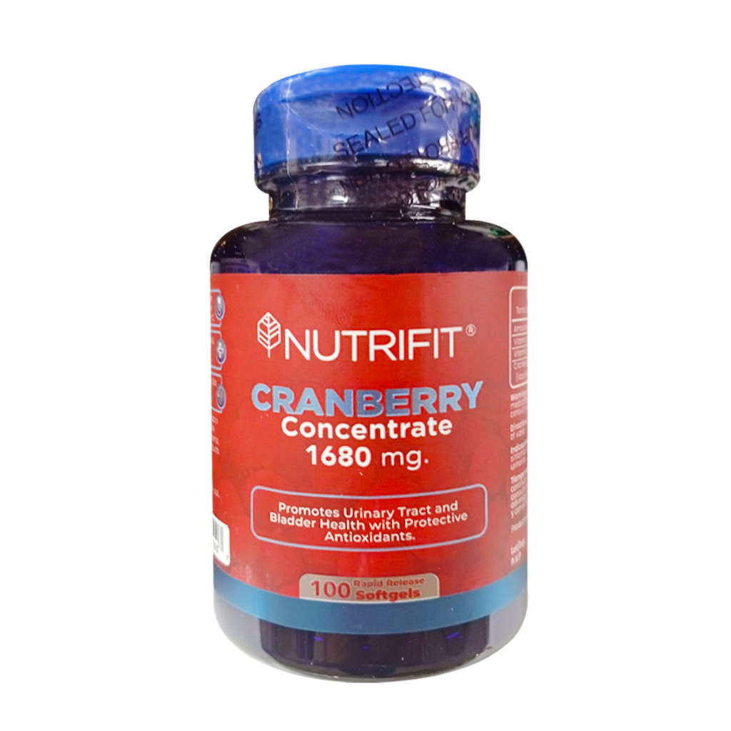 CRANBERRY 1680 MG PLUS VITAMIN C & E SOFTGELS X 100 NUTRIFIT