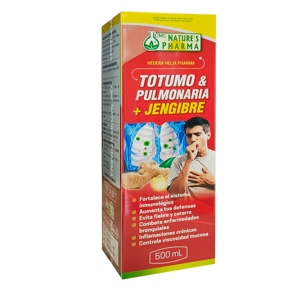 TOTUMO Y PULMONARIA + JENGIBRE JARABE 500 ML NATURES PHARMA