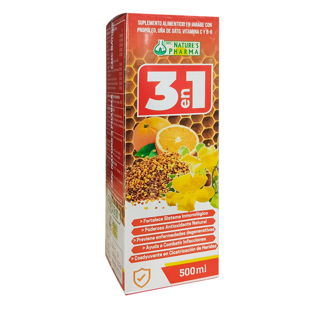 3 EN 1 JARABE 500ML NATURES PHARMA