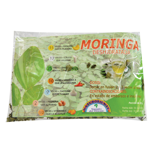 MORINGA DESHIDRATADA FUNDA DE 25 G NATURORIENTE