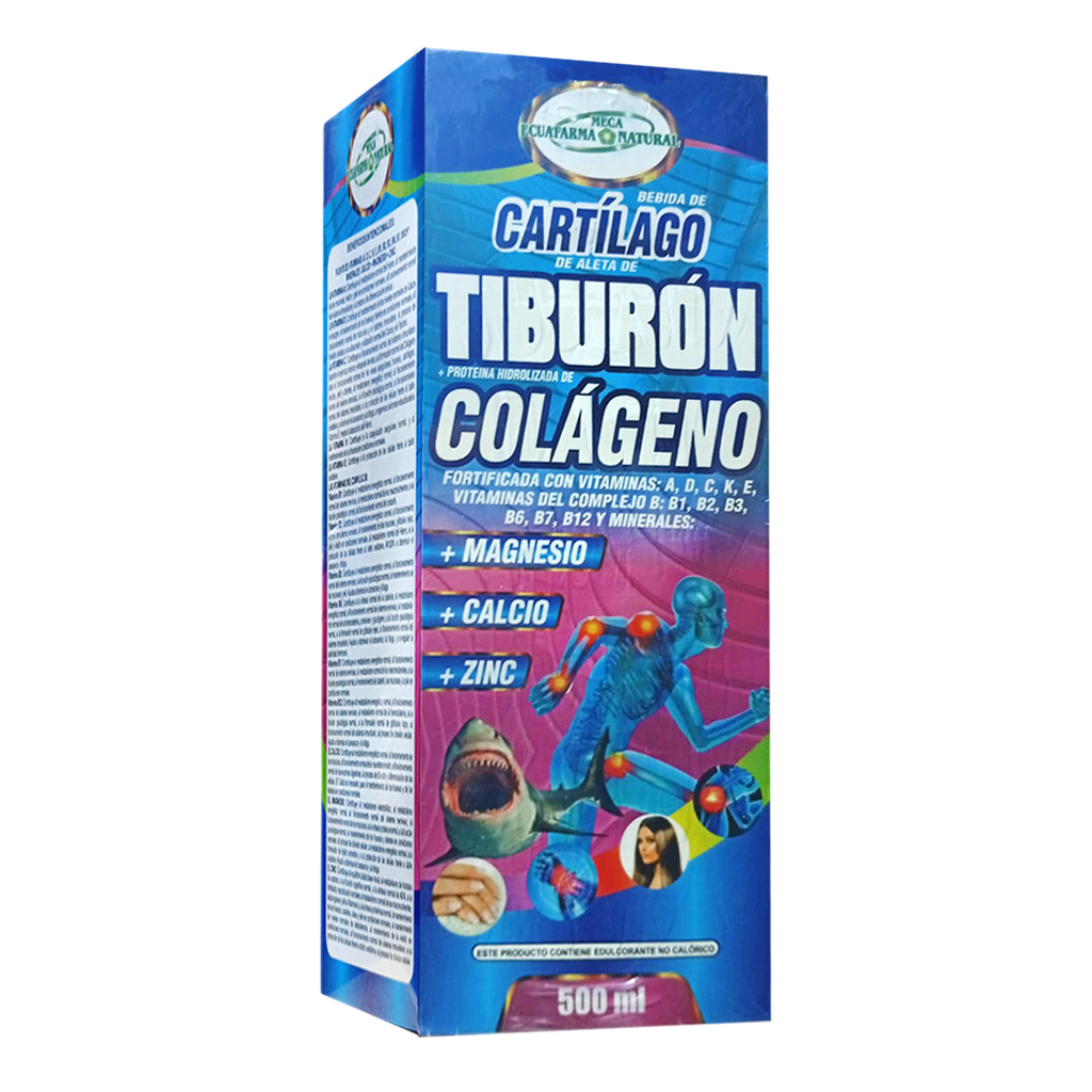 CARTILAGO DE TIBURÓN + COLAGENO SUPLEMENTO LIQUIDO 500ML MEGA ECUAFARMA
