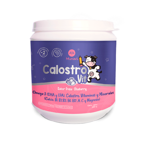 [7786] CALOSTRO VIT POLVO SABOR FRESA BLUEBERRY 250G MUNAVI 