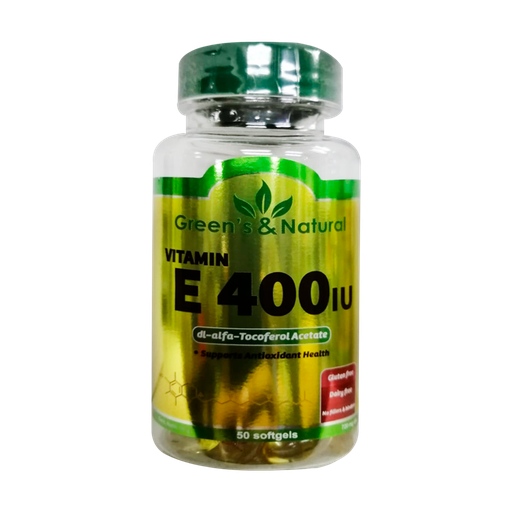 [8164] E400 IU VITAMIN  X50 SOFTGELS GREENS & NATURAL