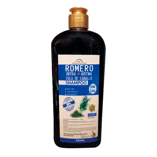 [8165] ROMERO ORTIGA + BIOTINA COLA DE CABALLO SHAMPOO 500ML LA CASA DE PRODUCTOS NATURALES