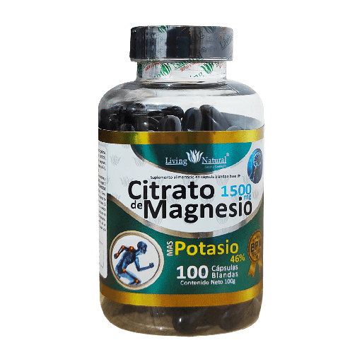 [8175] CITRATO DE MAGNESIO MÁS POTASIO CAPSULAS BLANDAS X100 LIVING NATURAL
