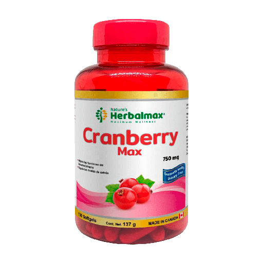 [8201] CRANBERRY MAX 750MG SOFTGELS X100 NATURES HERBALMAX
