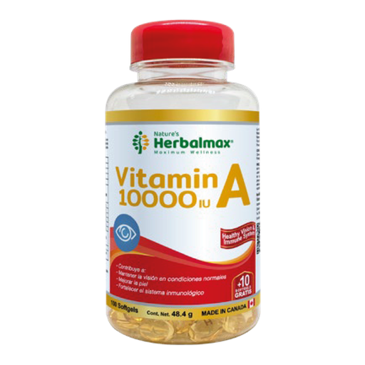 [8230] VITAMIN A 10000 IU SOFTGELS X100 NATURES HERBALMAX