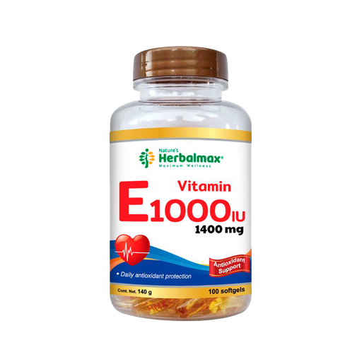 [8258] VITAMIN E1000 IU 1400MG SOFTGELS X100 NATURES HERBALMAX