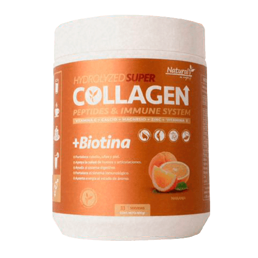 [8271] COLLAGEN + BIOTINA POLVO SABOR NARANJA 400G NATURAL ES MEJOR