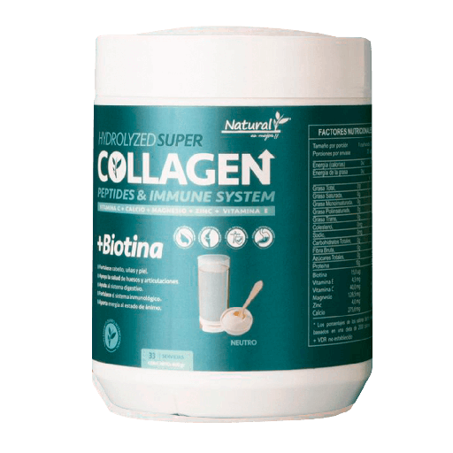 [8272] COLLAGEN + BIOTINA POLVO SABOR NEUTRO 400G NATURAL ES MEJOR