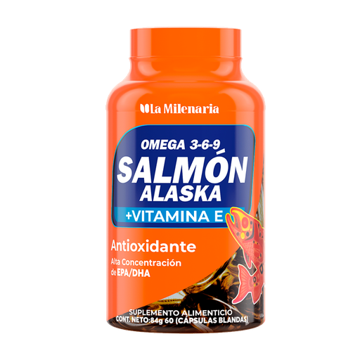 [8291] SALMON ALASKA + VITAMINA E CAPSULAS BLANDAS X60 LA MILENARIA
