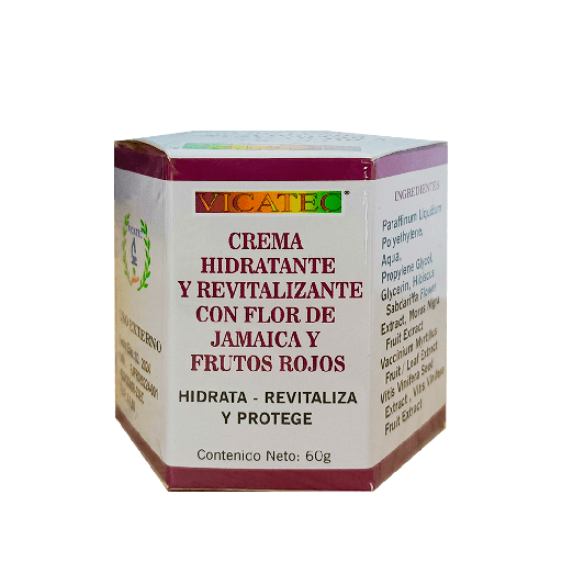[8321] CREMA HIDRATANTE Y REVITALIZANTE CON FLOR DE JAMAICA Y FRUTOS ROJOS CREMA 60ML VICATEC