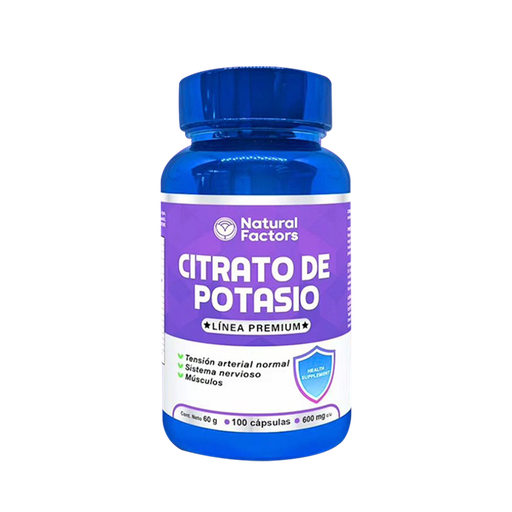 [8338] CITRATO DE POTASIO 600MG CAPSULAS X100 NATURAL FACTORS