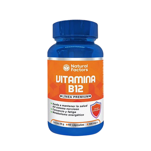 [8339] VITAMINA B12 600MG CAPSULAS X60 NATURAL FACTORS