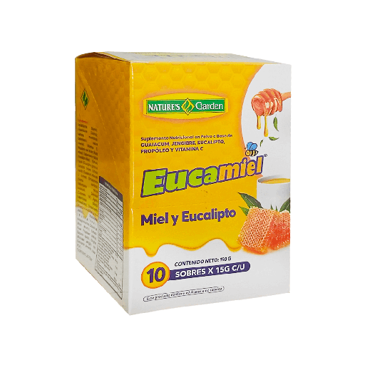[8383] EUCAMIEL MIEL Y EUCALIPTO SOBRES X10 15G NATURES GARDEN