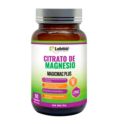 [8407] CITRATO DE MAGNESIO MAGICMAC PLUS 600MG CAPSULAS X90 LABMAC