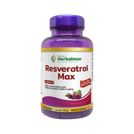 [8428] RESVERATROL MAX 137G SOFTGELS X100 NATURES HERBALMAX
