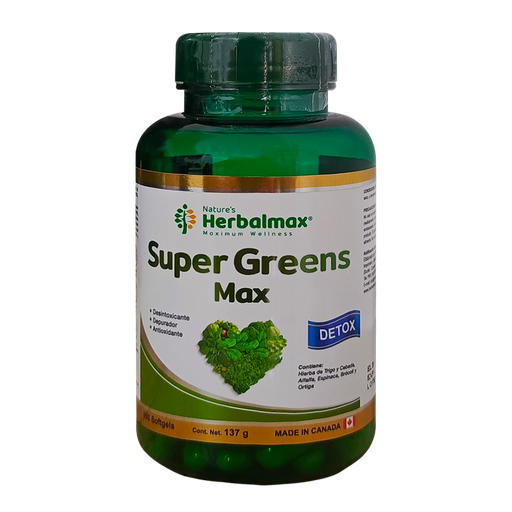 [8429] SUPER GREENS MAX 137G SOFTGWLS X100 NATURES HERBALMAX
