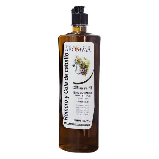 [8455] ROMERO Y COLA DE CABALLO 2 EN 1 SHAMPOO NATURAL 750ML AROMMA