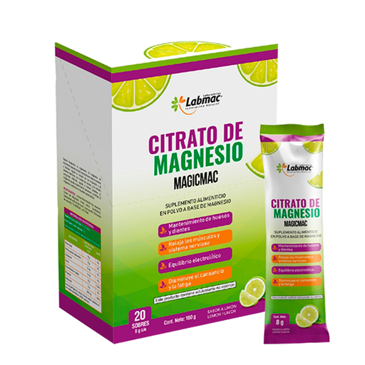 [8512] CITRATO DE MAGNESIO MAGICMAC SOBRES X20 8G LABMAC