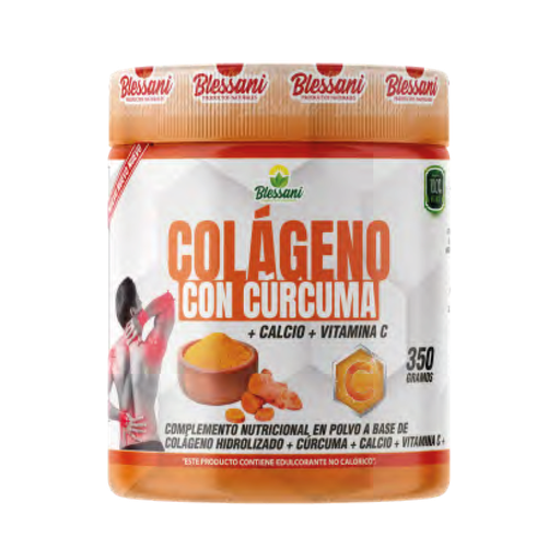 [8538] COLAGENO CON CURCUMA + CALCIO + VITAMINA C POLVO 300G BLESSANI