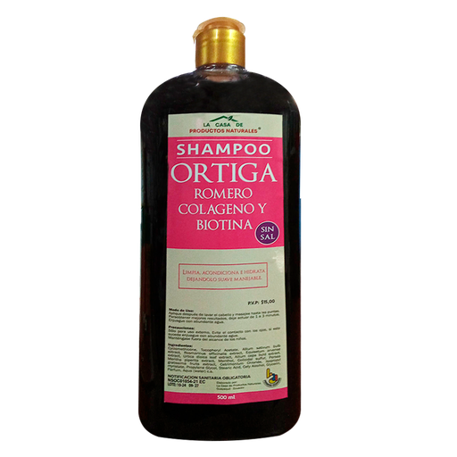 [8594] ORTIGA ROMERO COLAGENO Y BIOTINA SHAMPOO 500ML LA CASA DE PRODUCTOS NATURALES