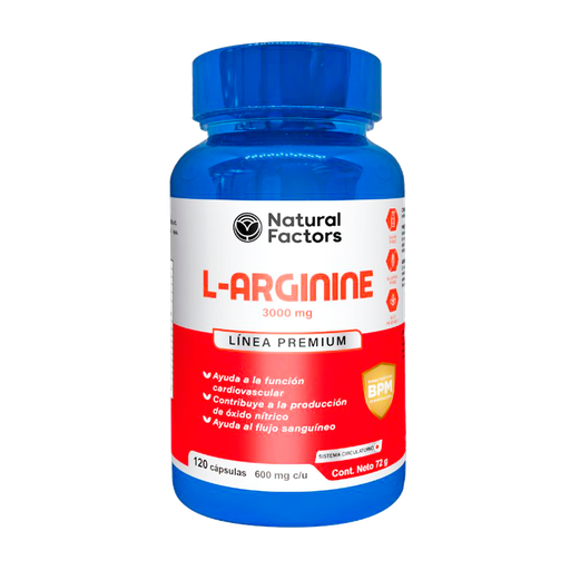 [8597] L-ARGININE 3000MG CAPSULAS X120 NATURAL FACTORS