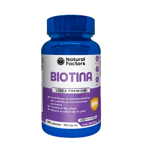 [8632] BIOTINA 600MG CAPSULAS X100 NATURAL FACTORS