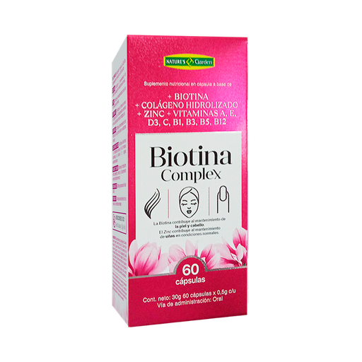 [8639] BIOTINA COMPLEX CAPSULAS X60 NATURES GARDEN