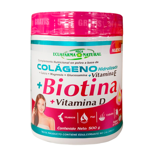 [8667] COLAGENO HIDROLIZADO + BIOTINA POLVO 500G MEGA ECUAFARMA