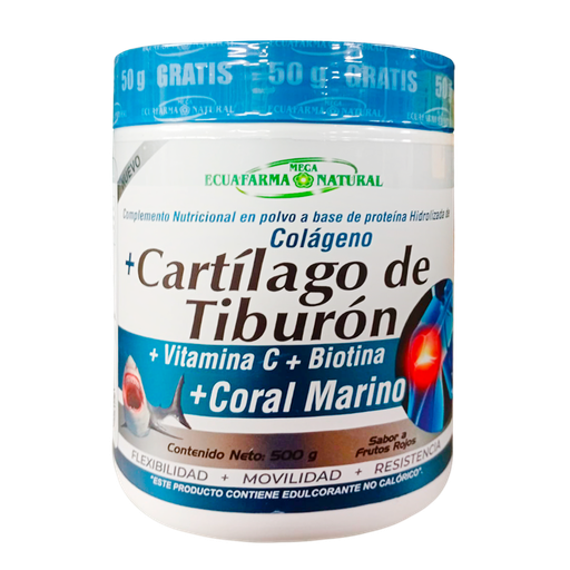 [8668] COLAGENO + CARTILAGO DE TIBURÓN POLVO 500G MEGA ECUAFARMA