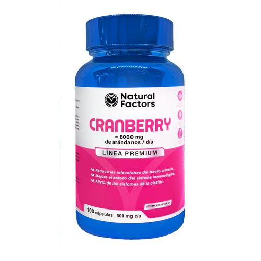 [8711] CRANBERRY 500MG CAPSULAS X100 NATURAL FACTORS