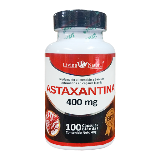 [8763] ASTAXANTINA 400MG CAPSULAS BLANDAS X100 LIVING NATURAL