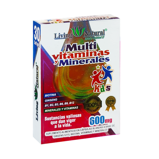 [8764] MULTIVITAMINAS Y MINERALES KDS SOFTGELS X30 LIVING NATURAL