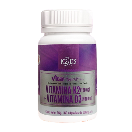 [8774] VITAMINA K2 + VITAMINA D3 600MG CAPSULAS X60 VITAHEALTH