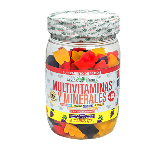 [8790] MULTIVITAMINAS Y MINERALES KDS GOMITAS X90 LIVING NATURAL