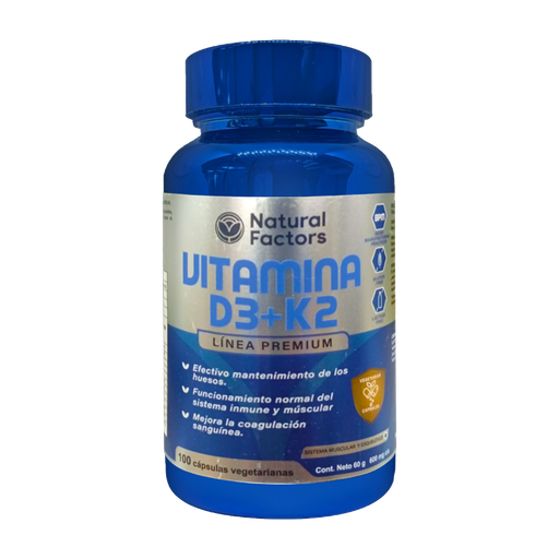 [8806] VITAMINA D3+K2 600MG CAPSULAS X100 NATURAL FACTORS