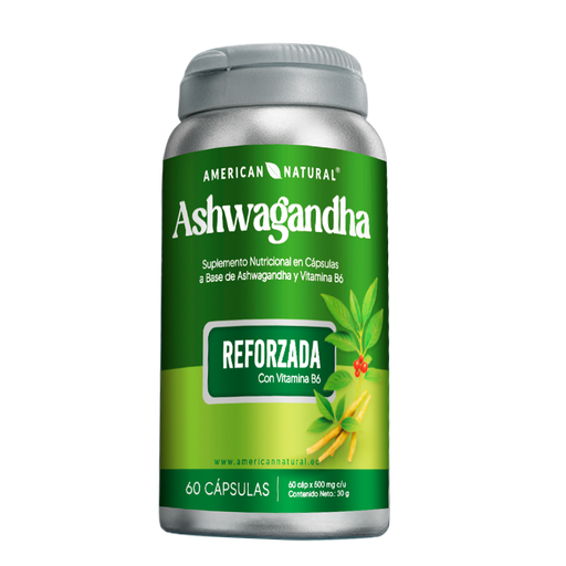 [8809] ASHWAGANDHA CON VITAMINA B6 500MG CAPSULAS X60 AMERICAN NATURAL