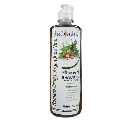 [8843] ROMERO ORTIGA ARGAN ALOE VERA SHAMPOO NATURAL 4 EN 1 500ML AROMMA